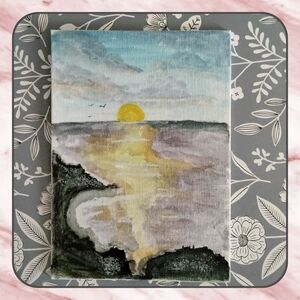 Sunset Over Water Canvas Art